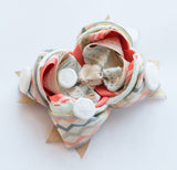 4” Quad Beach Vibe Chevron w Sanddollar Embellishments